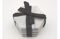 China Polished White Stone Coasters Hexagon Shape Moisture Proof High Durability supplier
