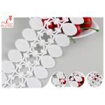 Polyester Embroidered Guipure Water Soluble Lace / Pom Pom Lace Edging for sale