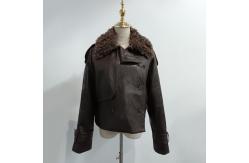 China British Style Soft Faux Leather Teddy Lapel Collar Jacket supplier