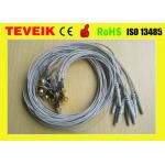 Grey Color DIN1.5 socket EEG cup cable, Ear-clip electrode eeg cable Gold plated copper for sale