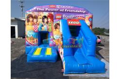 China Lego  Inflatable Bouncy Castle With Slide For Girls Silk Printing supplier