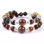 Handmade Gemstone Beaded Bangle Natural Indian Agate Stone Bracelet Adjustable Charms Bracelet For Party Daily Wearing for sale