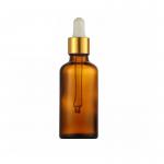 Customized Empty Oil Glass Round Shoulder Bottle With Aluminum Dropper 10ML 30ML 50ML for sale