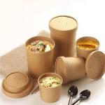 Food Grade Paper Soup Container With Lid Soup Bowl Soup Packaging for sale