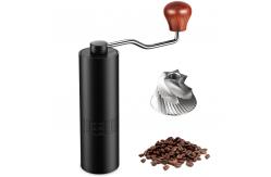China Wooden Hand Steel Flat Burr Manual Coffee Grinder Adjustable 28g 12 Settings supplier