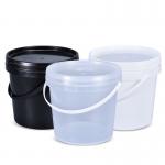 2L Plastic Pail With Handle And Lid For Food Biscuit Popcorn With Silk Screen Printing for sale