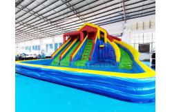 China 1000D Playground Bounce House Inflatable Water Slide With Pool supplier