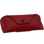 Handmade Red Leather Glasses Case With Button , Leather Sunglasses Holder for sale