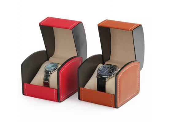 PU Leather Wrist Watch Boxes Packing Case 4c Offset Printing