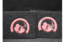 China 2D 0.5mm Silver Embossed Patches Female Velcro Hard PVC supplier