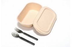 China Biodegradable Bamboo Pulp Food Container Microwaveable With Cover Safety supplier