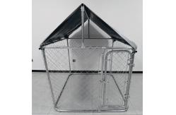 China Galvanized Chain link wire mesh with waterproof canopy dog cage supplier