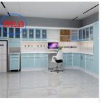 Frame Wall Mounted Hospital Disposal Workstation with Drawers and Adjustable Shelves