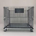 Long Folding 4.8mm Wire Mesh Storage Containers Steel Metal Box Warehouse