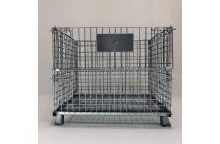 China Long Folding 4.8mm Wire Mesh Storage Containers Steel Metal Box Warehouse supplier
