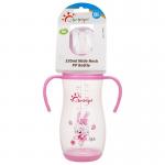 Double Handle PP 12oz 330ml Wide Neck Arc Baby Feeding Bottle for sale