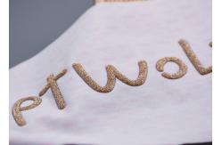 China Custom Shiny Gold Logo Embossed Heat Transfer Labels For Clothing supplier