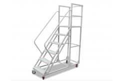 China Multi Functional Rolling Warehouse Ladders On Wheels / Rolling Step Ladder Safety supplier