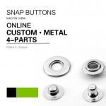 Silver Metal Snap Button Exclusive Socket With Ring 4 Parts for sale