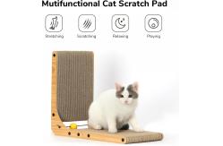 China Thick Vertical L Shaped Cat Scratcher Cat Scratch Board With Catnip supplier