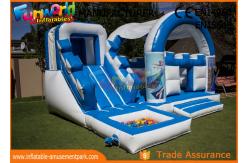 China Playground Combo Inflatable Frozen Jumping Castle / Blow Up Water Slide supplier