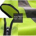100% Polyester High Visibility Fluorescent Reflective Mesh Vest With Pockets Zipper