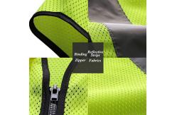 China 100% Polyester High Visibility Fluorescent Reflective Mesh Vest With Pockets Zipper supplier