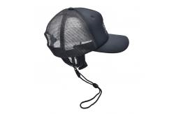 China Black 5 Panel Sport Trucker Hat Polyester Mesh Back Embroidered Custom Logo supplier