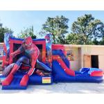 1000D Super Hero Castle Inflatable Bounce House With Water Slide for sale