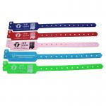 Disposable Custom Wristband Neon Fluorescent Color Plastic Vinyl PVC Waterproof Event Party Wristband for sale