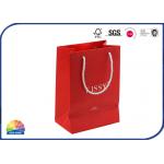 Luxury Print 250gsm Art Paper Shopping Bags Silver Stamping With Nylon Rope Handles for sale