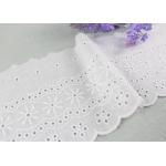 Embroidered Flower Eyelet Cotton Lace Trim With Azo Free Organic 13cm Width for sale