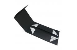 China Matt Black Foldable Carton Box , Custom Rigid Paper Box 160mm Length With Magnet supplier
