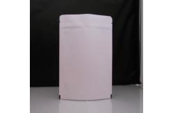 China Grain / Coffee Packaging Customized Paper Bags Resealable White supplier