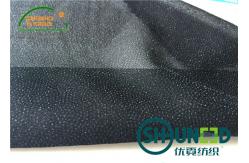 China Double Dot PA + PES Fusible Interlining Fabric Black C5032Q Stretch Drapery supplier