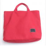 Canvas Tote Shopper Bag With Zip , Plain Canvas Fabric Tote Handbags