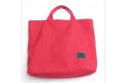 China Canvas Tote Shopper Bag With Zip , Plain Canvas Fabric Tote Handbags supplier