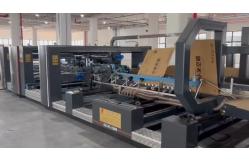 China Fully Automatic Carton Folder Gluer Machine Flat Wire with Suction Belt Feeding supplier