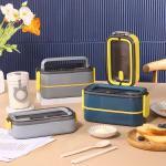 Single Layer Metal Bento Lunch Box Capacity 2L Portable PP Material