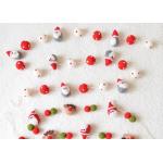 Christmas Santa Wool Felt Balls Eco Friendly Materials With White Cotton Rope for sale