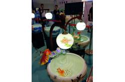 China Peony Pattern 520mm Chinese Ceramic Fish Bowl With Lamp supplier