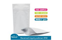 China ziplockk Mylar White Kraft Stand Up Pouch Compostable Non Toxic MOPP supplier