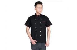 China Black Personalized Custom Work Shirts , Professional Chef Uniform For Kitchen supplier