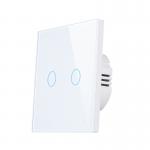 2 Gang WiFi RF Smart Switch UK 2400W Glass Touch Light Switch for sale