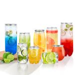 650ml Food Grade PET Cylinder Eco Friendly Clear Plastic Water Drink Jar for sale