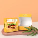 Eco-friendly customized food grade hamburger box disposable fast food takeaway packaging box for sale