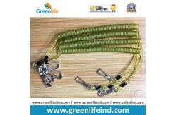 China Transparent Clear Plastic PU Stainless Steel Core Coiled Tether Rope supplier