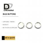 Silver Shank Polyester Bulk Clothing Buttons Pearl Finish 20L With Mental Rim