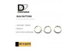 China Silver Shank Polyester Bulk Clothing Buttons Pearl Finish 20L With Mental Rim supplier