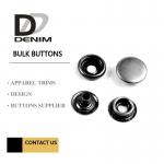 4 Parts Black Ancient Silver Metal Jacket Snap Buttons Nickel Free For ISO 9001 for sale